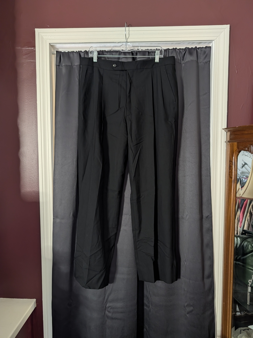 Brooks Brothers Vintage MiISA Black Sayin Side Stripe Pleated Tux Dress Trousers